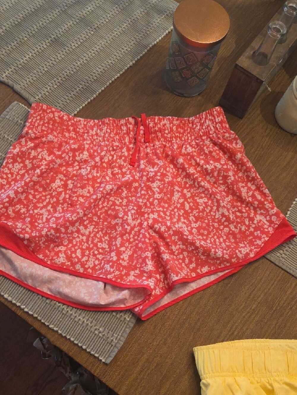 Coral Floral Athletic Shorts